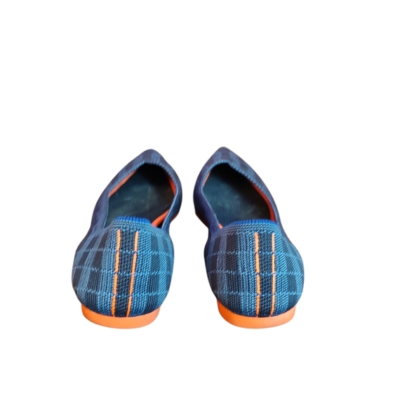 Rothy’s Blue Plaid the Point Flats size 10 Indigo Gingham Plaid - Picture 3 of 4